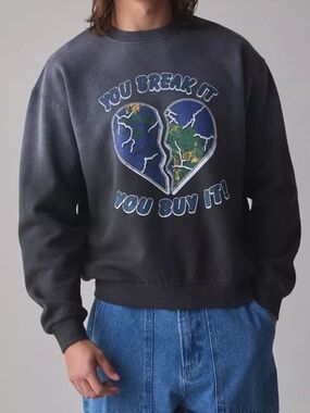 NWOT Parks Project You Break It You Buy It Graphic Crew Neck Sweatshirt Size XL